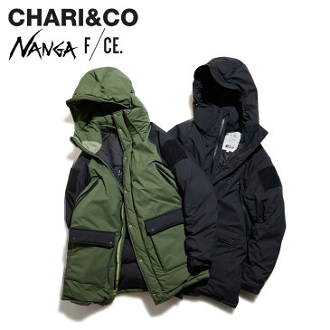 【最大2000円OFFクーポン】 CHARI&CO NANGA F/CE チャリアンドコー ナンガ エフシーイー ジャケット ダウンジャケット フーディー アウター メンズ コラボ HALF DOWN PARKER ブラック カーキ 黒