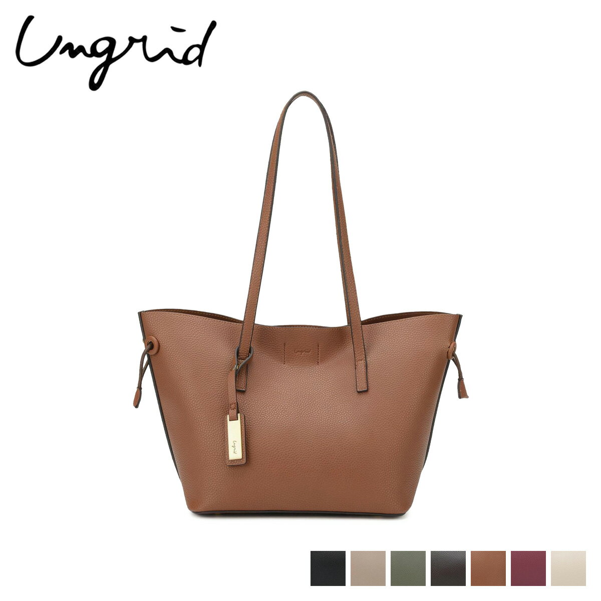 アングリッド Ungrid バッグ トートバッグ レディース 巾着 MEDIUM TOTE BAG ブラック アイボリー ベージュ カーキ ダーク ブラウン キャメル ワイン レッド 黒 51700
