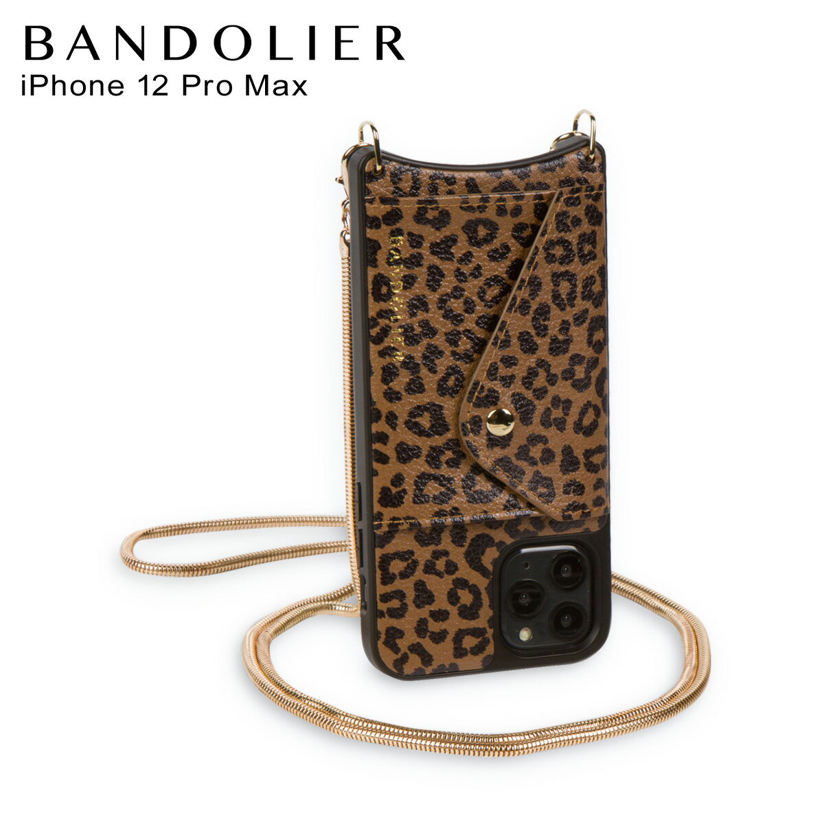 BANDOLIER バンドリヤー iPhone12 Pro MAX ケース スマホ 携帯 ショルダー アイフォン ジア サイドスロット レオパード メンズ レディース GIA SIDE SLOT LEOPARD 11GIANMG