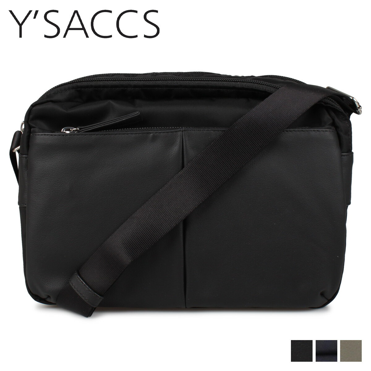 イザック バッグ イザック Y’SACCS ショルダーバッグ バッグ レディース 撥水 NYLON COWHIDE SHOULDER BAG M ブラック ネイビー グレージュ 黒 2060444 母の日