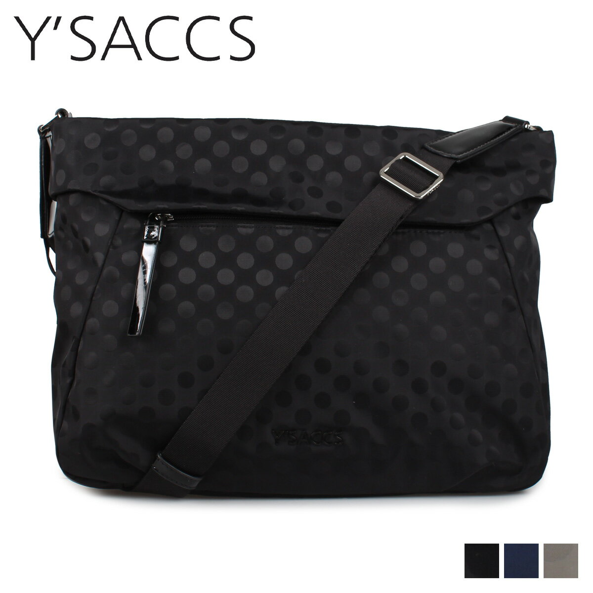 イザック バッグ イザック Y’SACCS ショルダーバッグ バッグ レディース ポルカドット 口折れ 撥水 SHOULDER BAG ブラック ネイビー グレージュ 黒 Y92-11-05 母の日