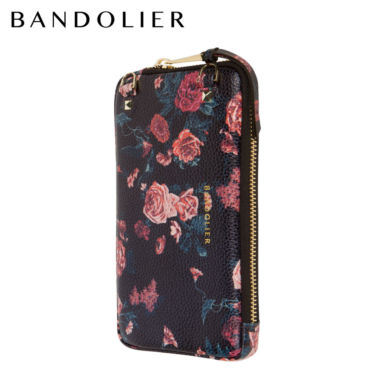 BANDOLIER バンドリヤー ポーチ スマホ 携帯 エキスパンデッド ブラック フローラル メンズ レディース EXPANDED BLACK FLORAL POUCH ブラック 黒 21GRA スマホショルダー