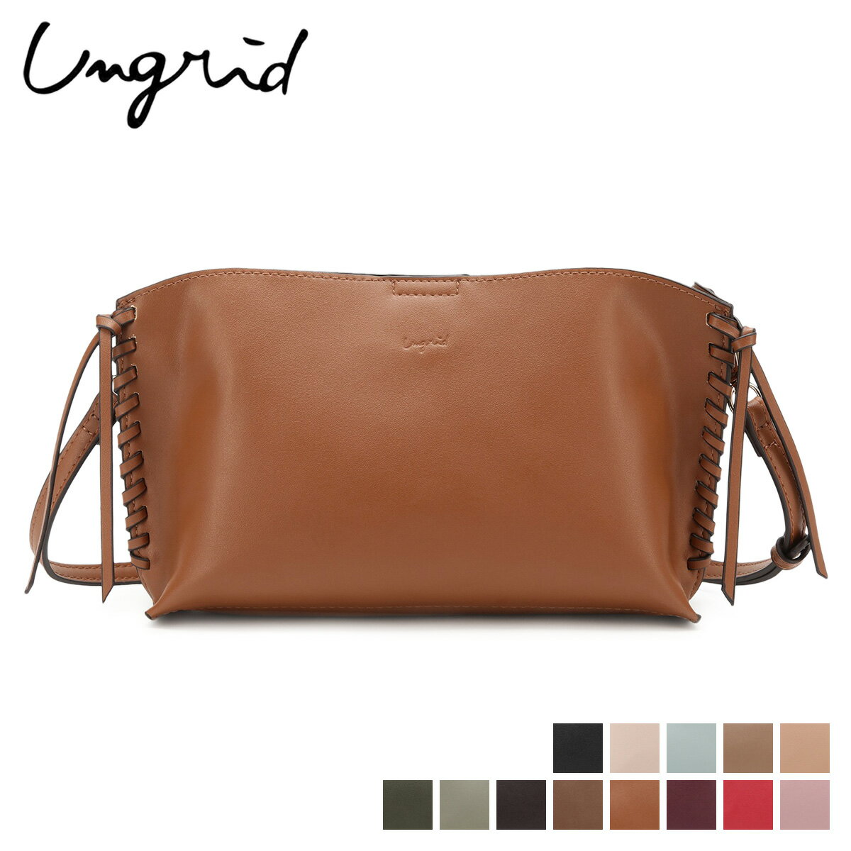 アングリッド Ungrid バッグ ショルダーバッグ レディース SMOOTH MINI POCHETTE ブラック アイボリー ダーク ベージュ カーキ オリーブ ブラウン オーク キャメル ワイン レッド ブルー グレ…