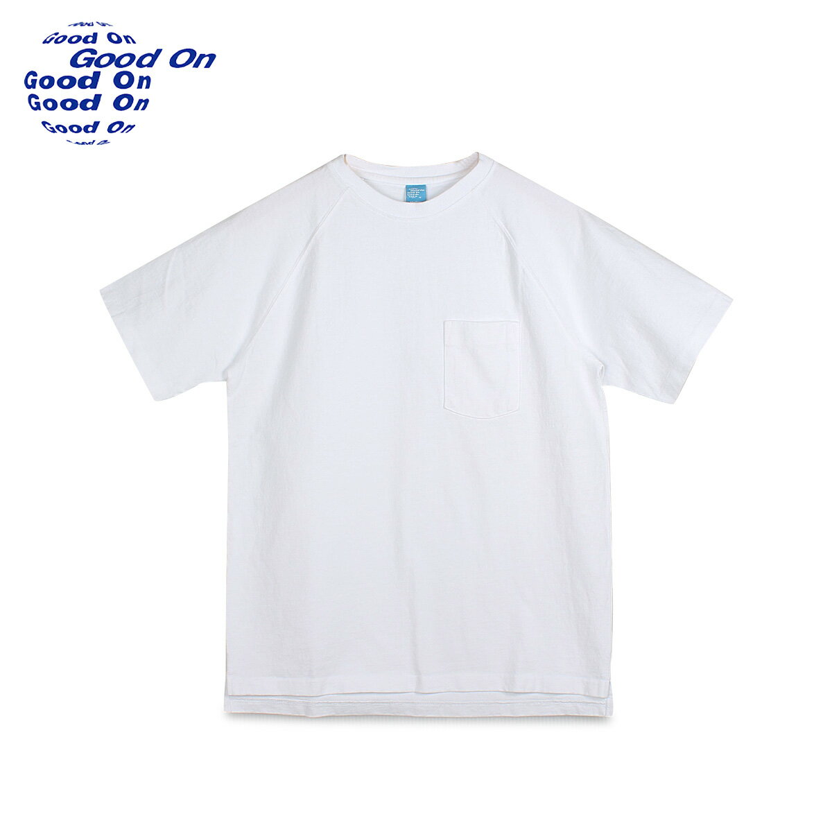 【最大1000円OFFクーポン】 Good On グッドオン ヘビー ラグラン ポケット Tシャツ 半袖 メンズ レディース Uネック SS HEAVY RAGLAN POCKET TEE ホワイト 白 GOST1101C