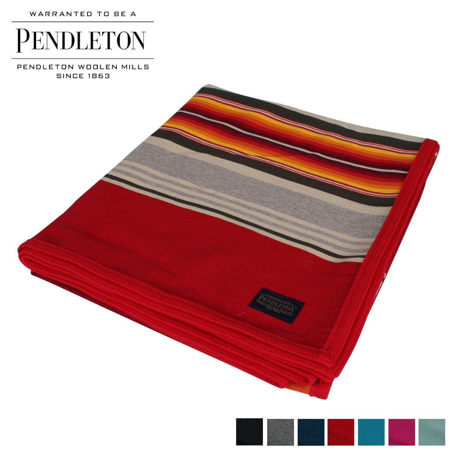 【 最大1000円OFFクーポン 】 ペンドルトン PENDLETON ブランケット ひざ掛け 布団 メンズ レディース ひざかけ 大判 軽量 防寒 アウトドア キャンプ 掛け布団 SERAPE ROBE ダーク グレー ネイビー レッド ブルー ピンク ZD461のサムネイル
