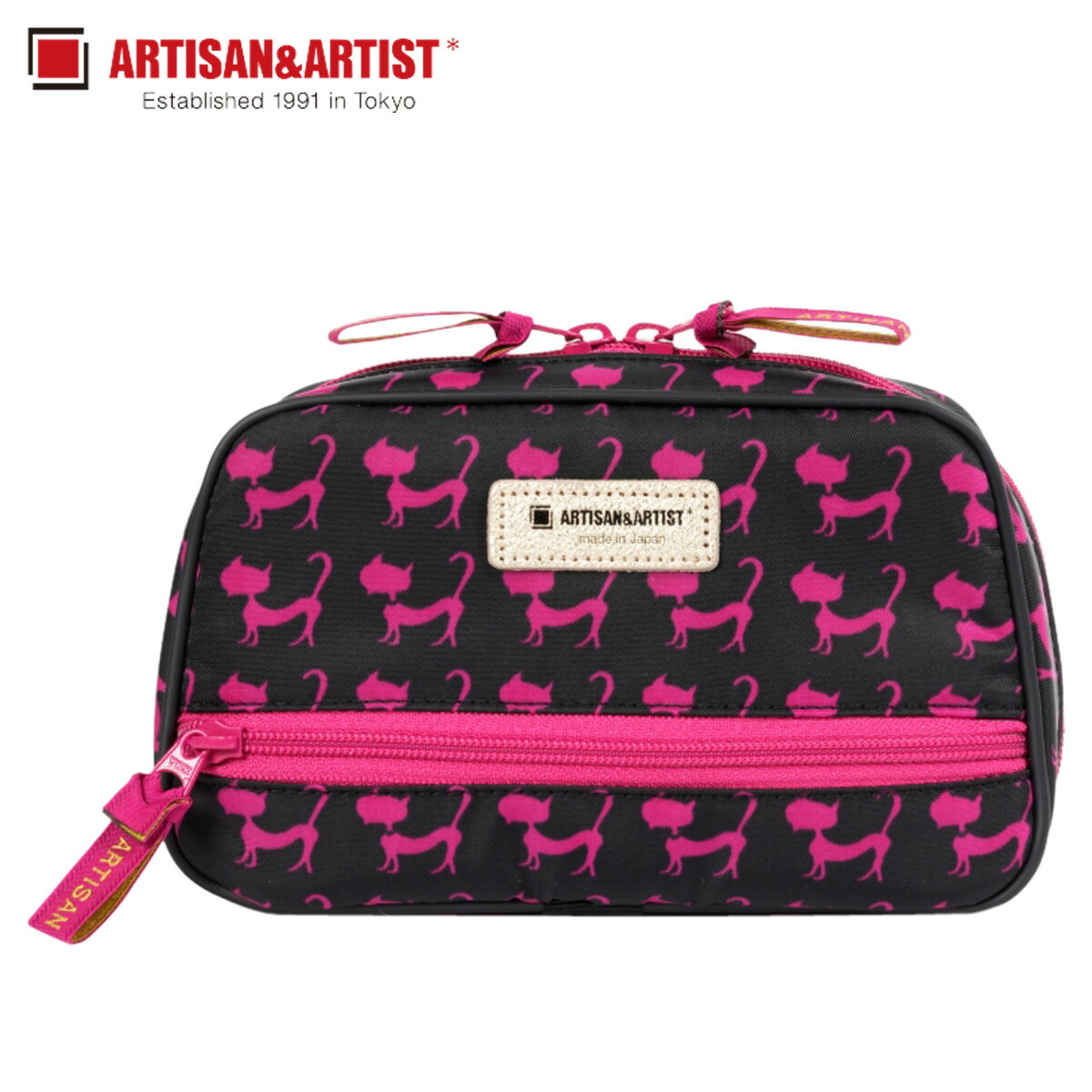 【最大1000円OFFクーポン】 アルティザン&アーティスト ARTISAN&ARTIST 化粧ポーチ コスメポーチ メイクポーチ 小物入れ レディース SUB POUCH WITH SMART TISSUE CASE ブラック 黒 1WP-GLT117
