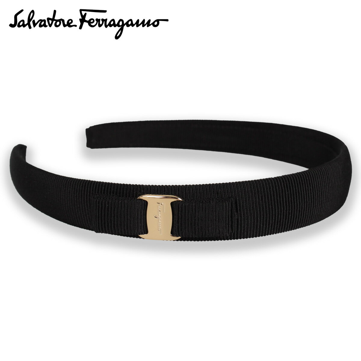 フェラガモ（カチューシャ） 【クーポンで最大1000円OFF！5/16 10:59まで】 サルヴァトーレ フェラガモ Salvatore Ferragamo カチューシャ レディース ヘアアクセサリー ヘアバンド ブラック 黒 340086