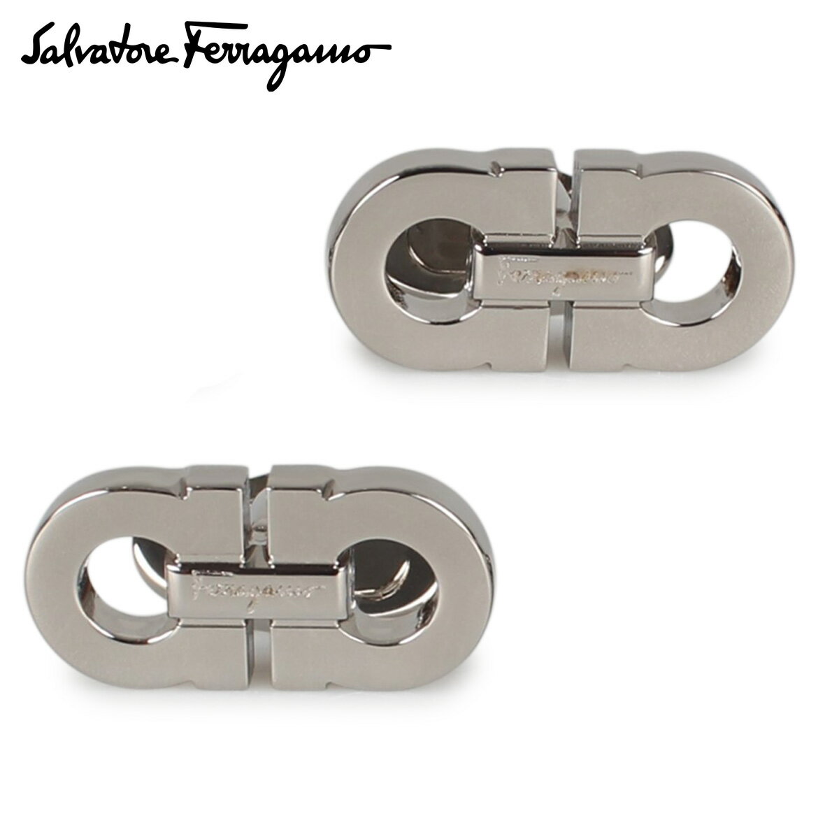 サルヴァトーレ フェラガモ Salvatore Ferragamo カフスボタン カフリンクス メンズ 結婚式 CUFFLINK シルバー 770110