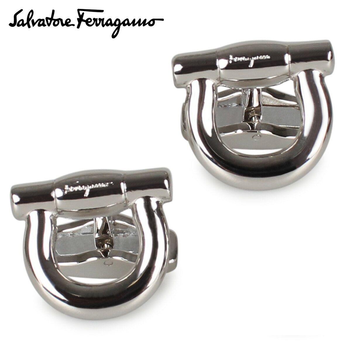 【 最大1000円OFFクーポン！11/27 11:59まで 】 サルヴァトーレ フェラガモ Salvatore Ferragamo カフスボタン カフリンクス メンズ 結婚式 シルバー 775189