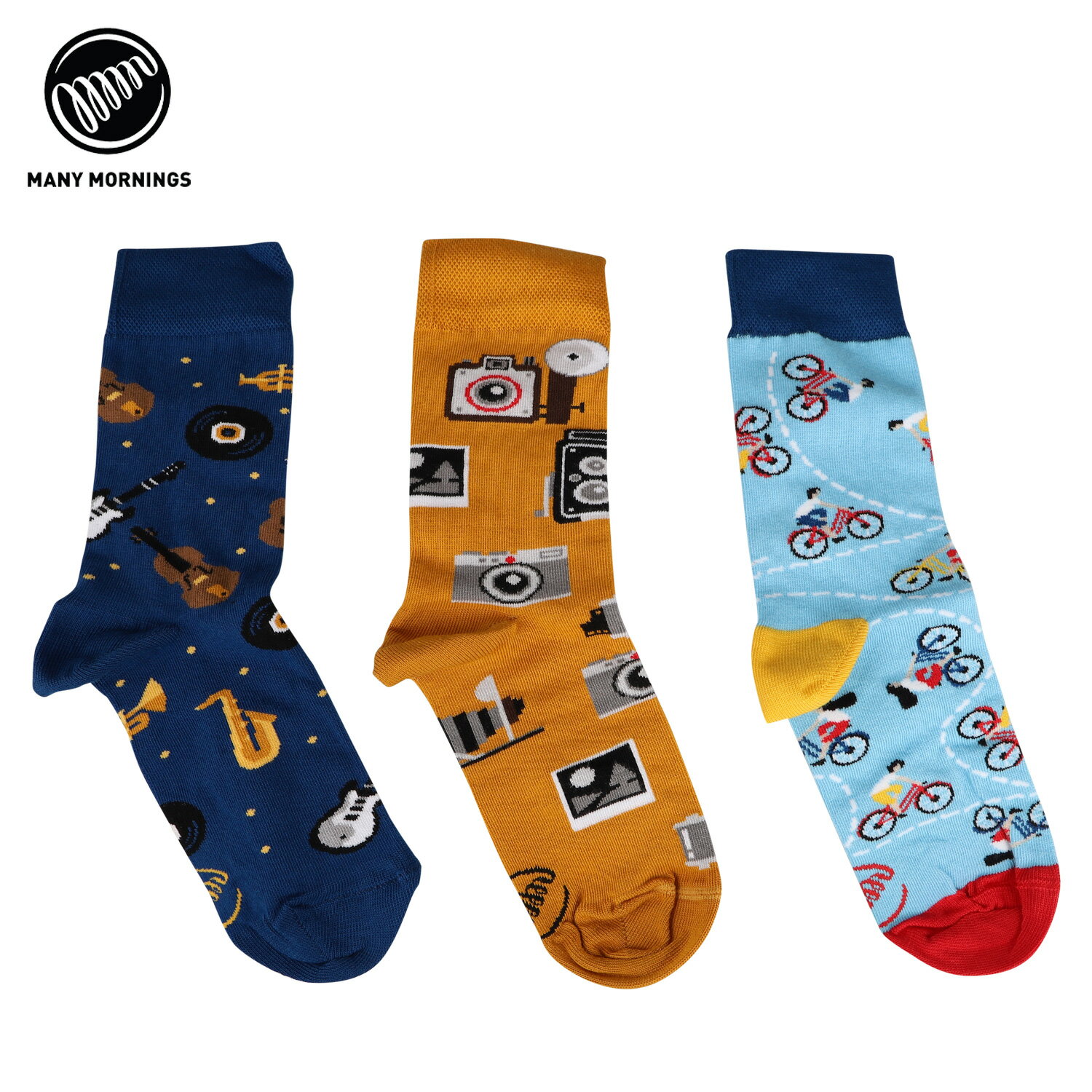 MANY MORNINGS メニーモーニングス 靴下 ソックス メンズ レディース 3足セット HOBBY SET SOCKS マルチカラー