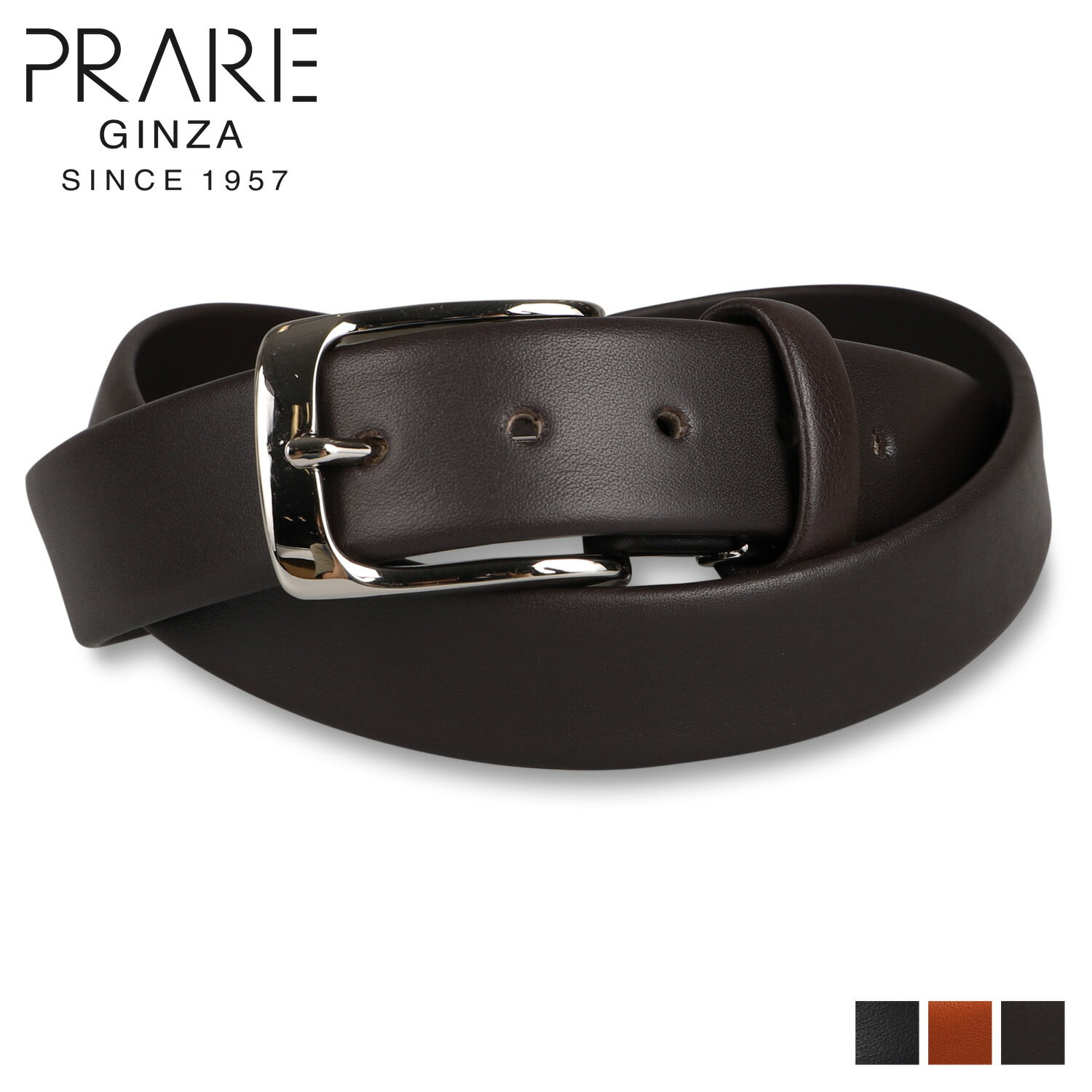 Prairie ベルト メンズ 【クーポンで最大1000円OFF！5/16 10:59まで】 プレリーギンザ PRAIRIE GINZA ベルト メンズ 本革 LEATHER BELT ブラック ブラウン 黒 NB05010