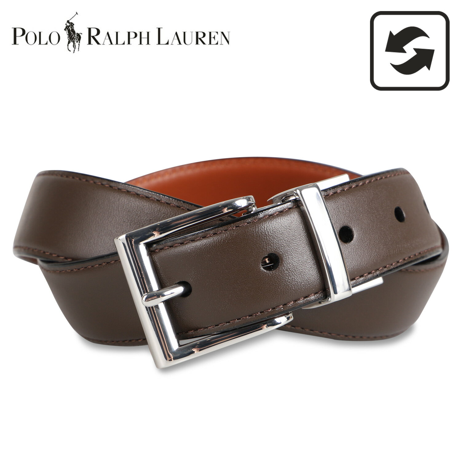 【最大1000円OFFクーポン配布中】 ポロ ラルフローレン POLO RALPH LAUREN ベルト メンズ 本革 リバーシブル REVERSIBLE BELT ブラウン 405761937-002