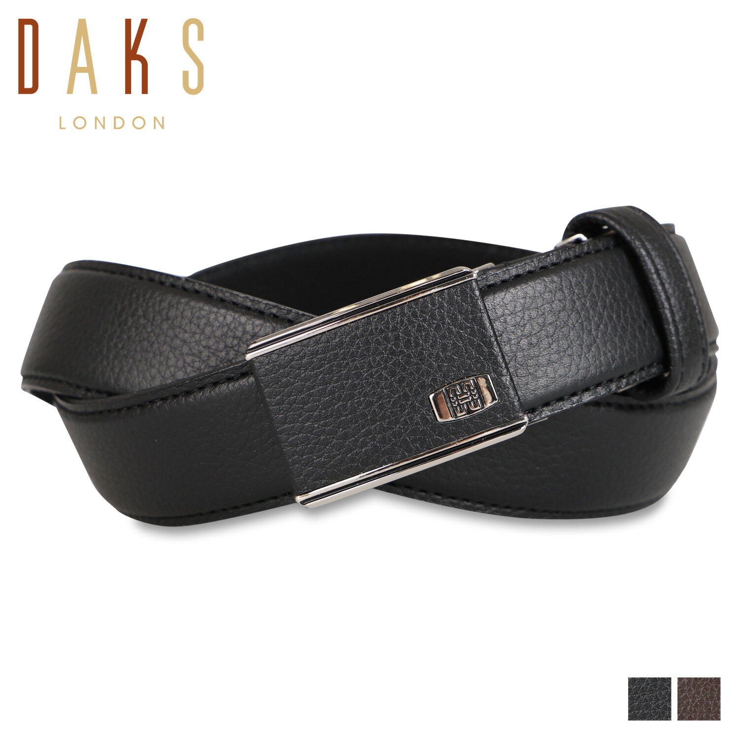 ダックス 【クーポンで最大1000円OFF！5/16 10:59まで】 ダックス DAKS ベルト メンズ 本革 LEATHER BELT ブラック ダークブラウン 黒 DB25070