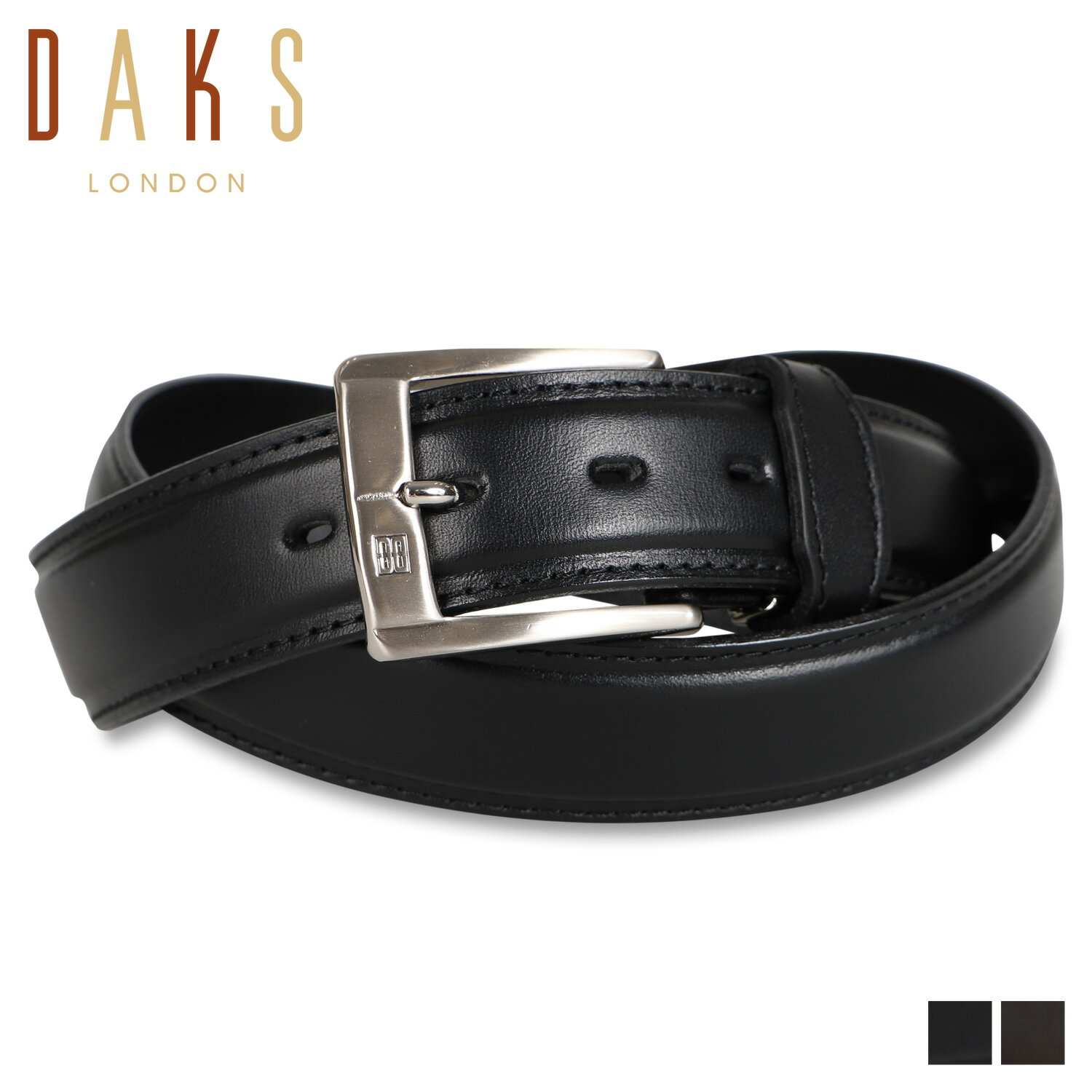 ダックス 【クーポンで最大1000円OFF！5/16 10:59まで】 ダックス DAKS ベルト メンズ 本革 LEATHER BELT ブラック ダークブラウン 黒 DB37070