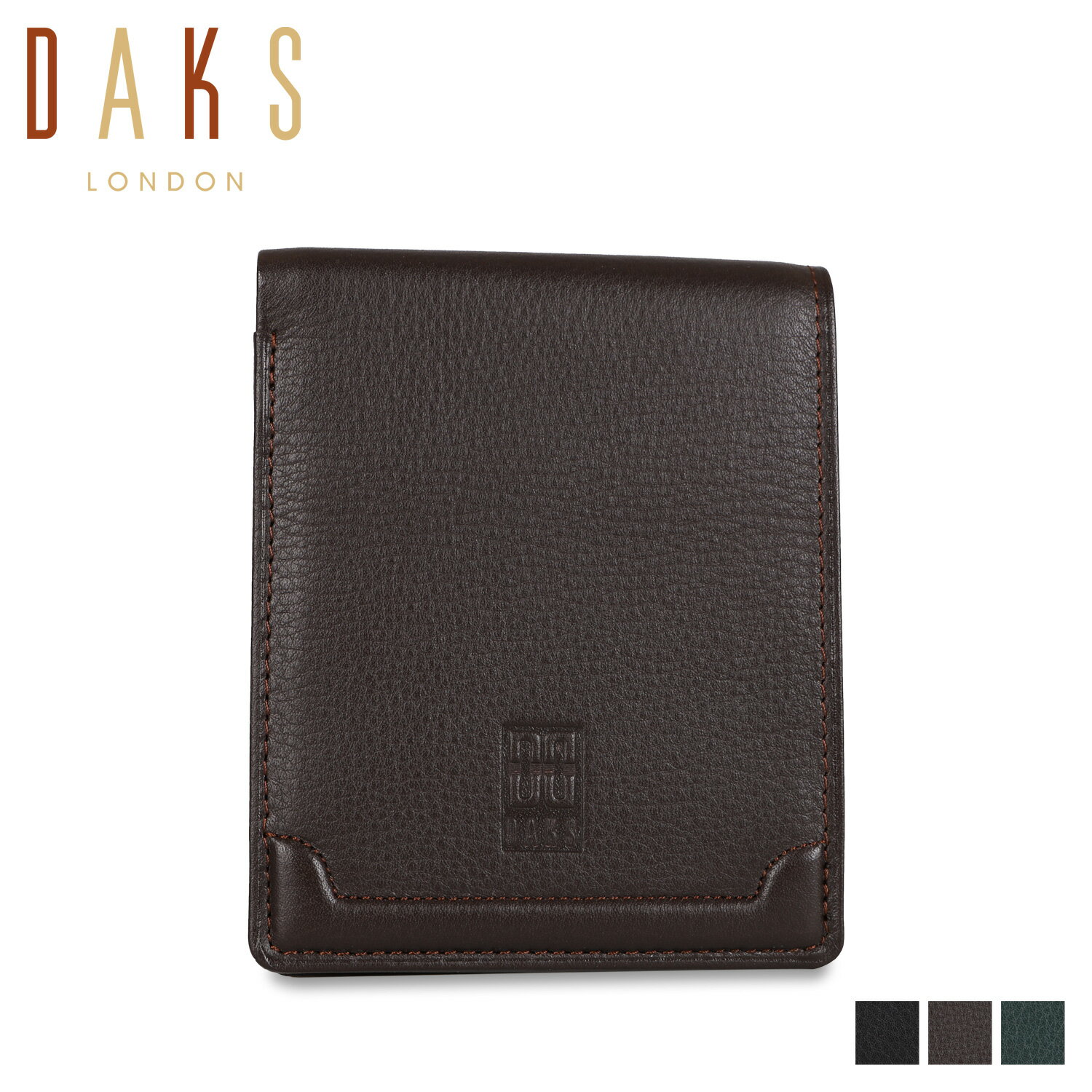 乐天商城 - ダックス DAKS 二つ折り財布 メンズ WALLET ブラック ダーク ブラウン グリーン 黒 DP20912
