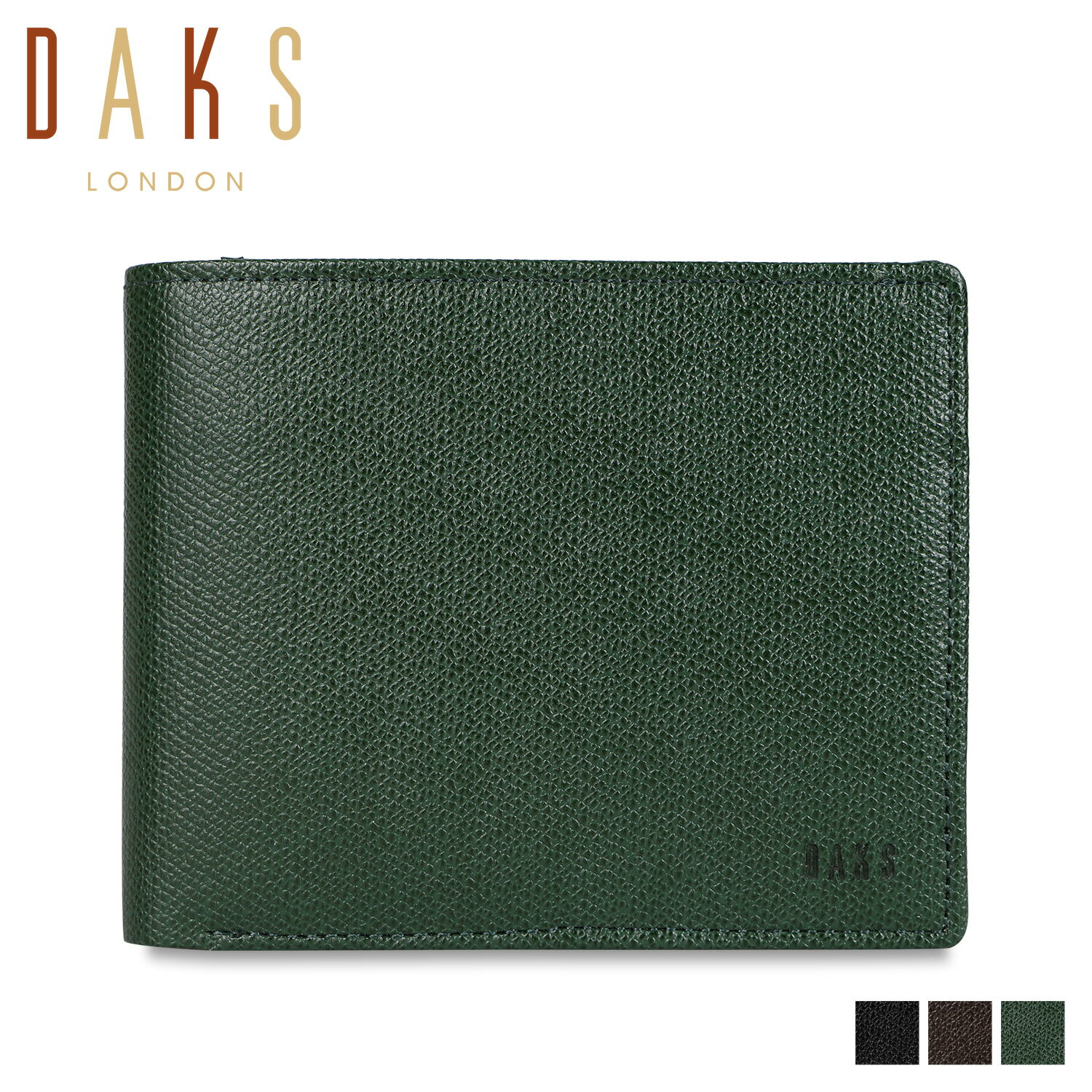 ブランド二つ折り革財布（メンズ） ダックス DAKS 二つ折り財布 メンズ 本革 CLASSIC WALLET ブラック ブラウン グリーン 黒 DP34215