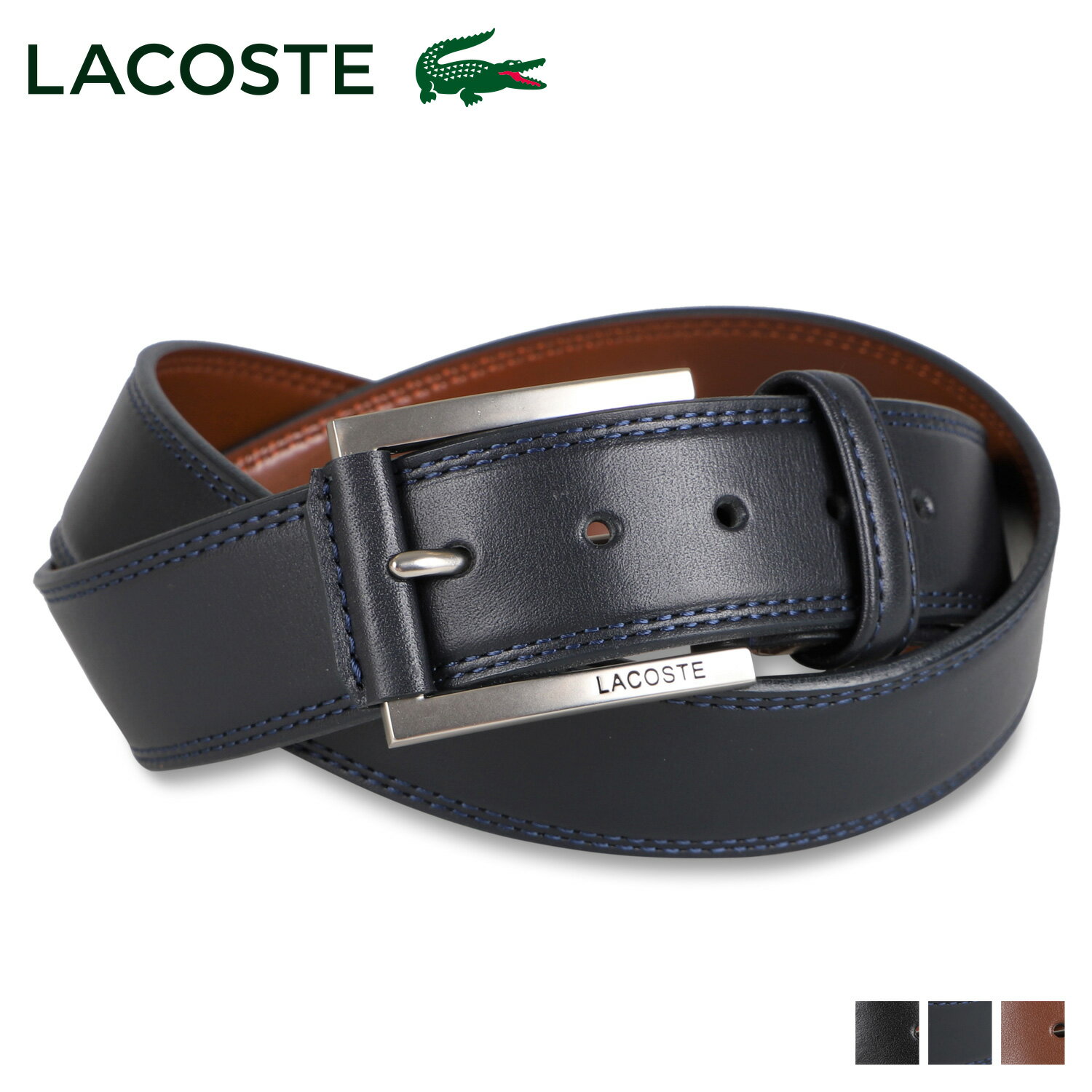 LACOSTE ベルト メンズ 【クーポンで最大1000円OFF！5/16 10:59まで】 ラコステ LACOSTE ベルト メンズ BELT ブラック ネイビー ダークブラウン 黒 LB67865