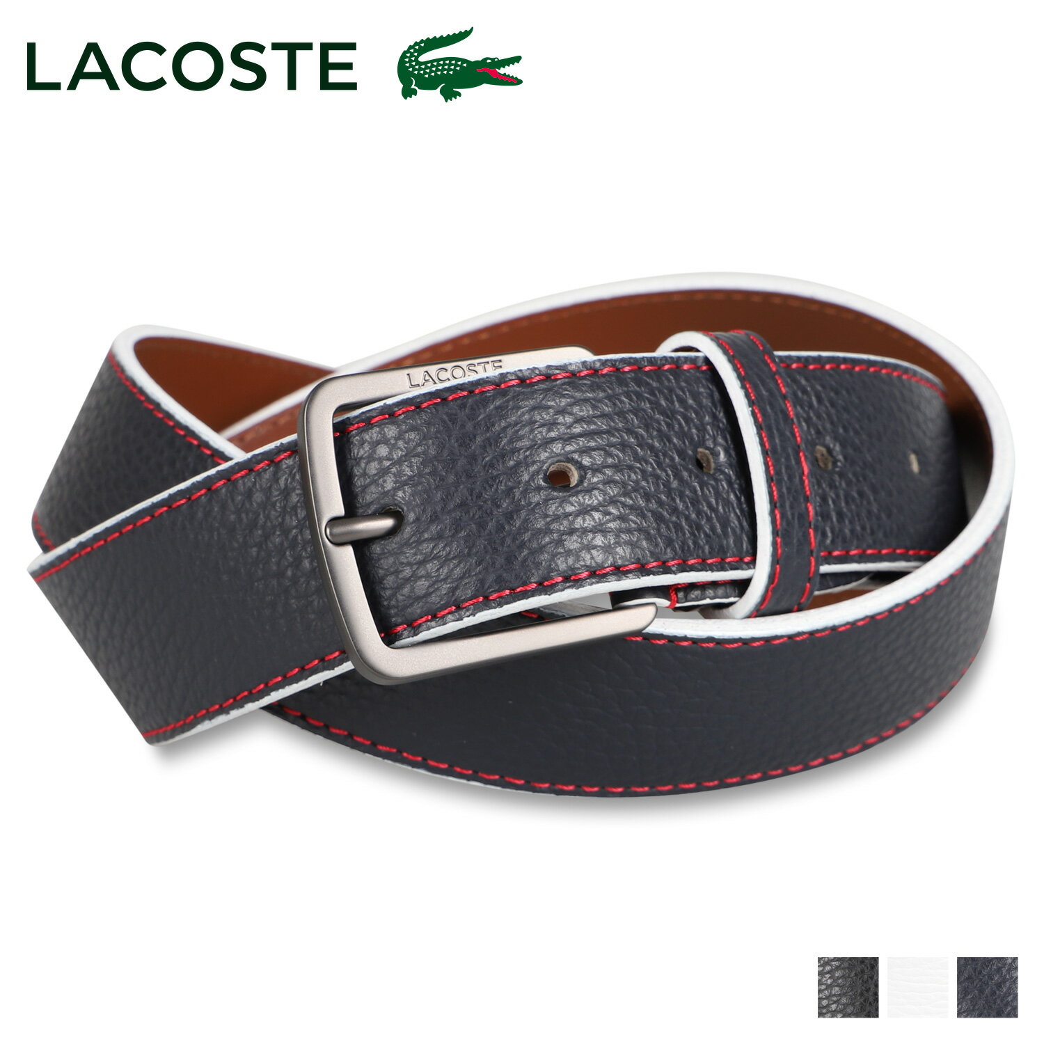 LACOSTE ベルト メンズ 【クーポンで最大1000円OFF！5/16 10:59まで】 ラコステ LACOSTE ベルト メンズ BELT ブラック ホワイト ネイビー 黒 白 LB88880