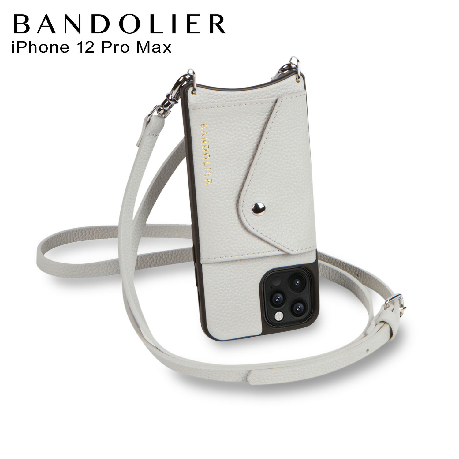 【最大1000円OFFクーポン】 BANDOLIER バンドリヤー iPhone 12 Pro MAX ケース スマホ 携帯 ショルダー アイフォン ドナ サイドスロット メンズ レディース DONNA SIDE SLOT LIGHT GREY グレー 14DON