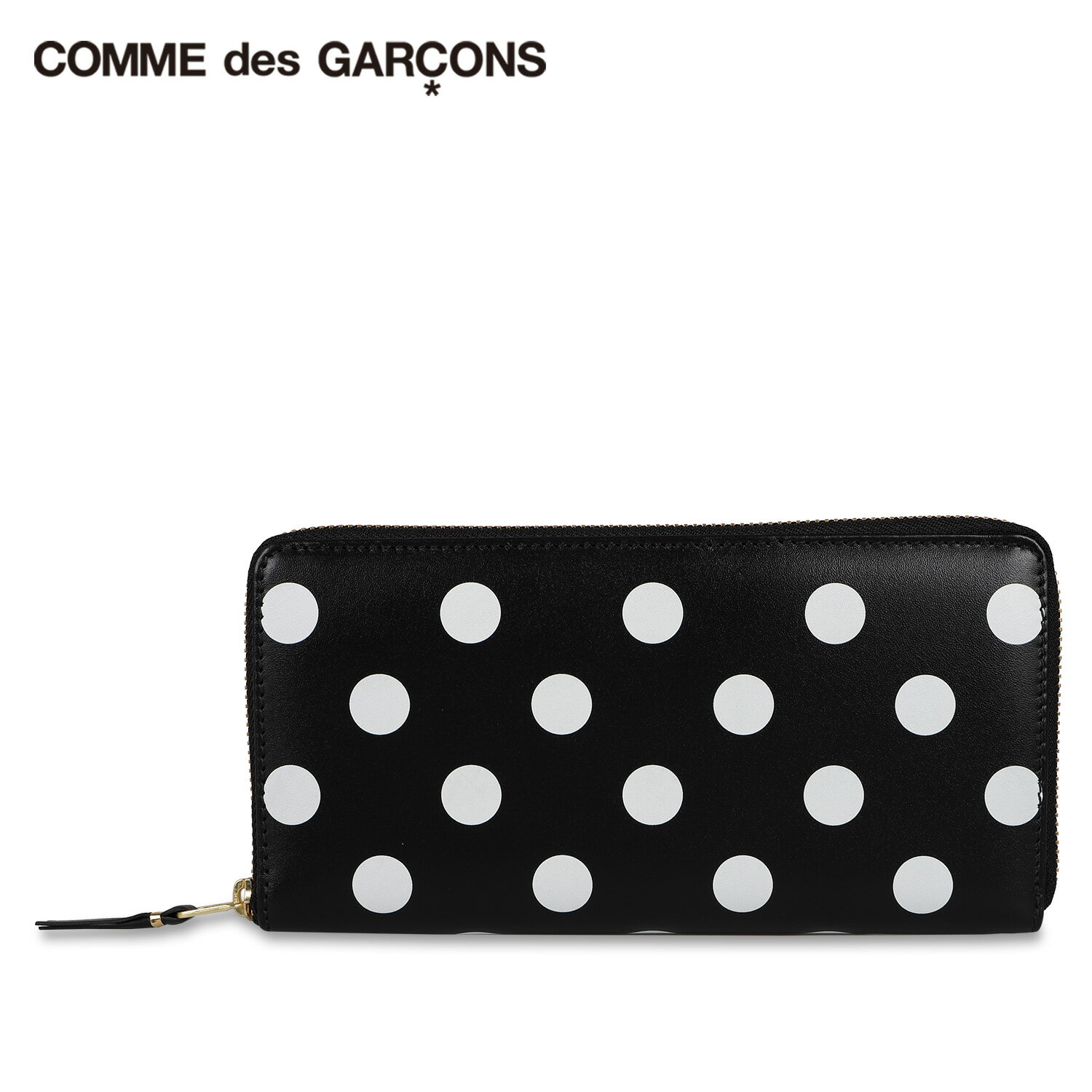 【最大1000円OFFクーポン配布中】 コムデギャルソン COMME des GARCONS 長財布 メンズ レディース ラウンドファスナー POLKA DOTS PRINTED ブラック 黒 SA0110PD