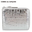 【クーポンで最大1000円OFF！5/1 10:59まで】 コムデギャルソン COMME des GARCONS 二つ折り財布 メンズ レディース ラウンドファスナー EMBOSSED LOGOTYPE シルバー SA7100EG