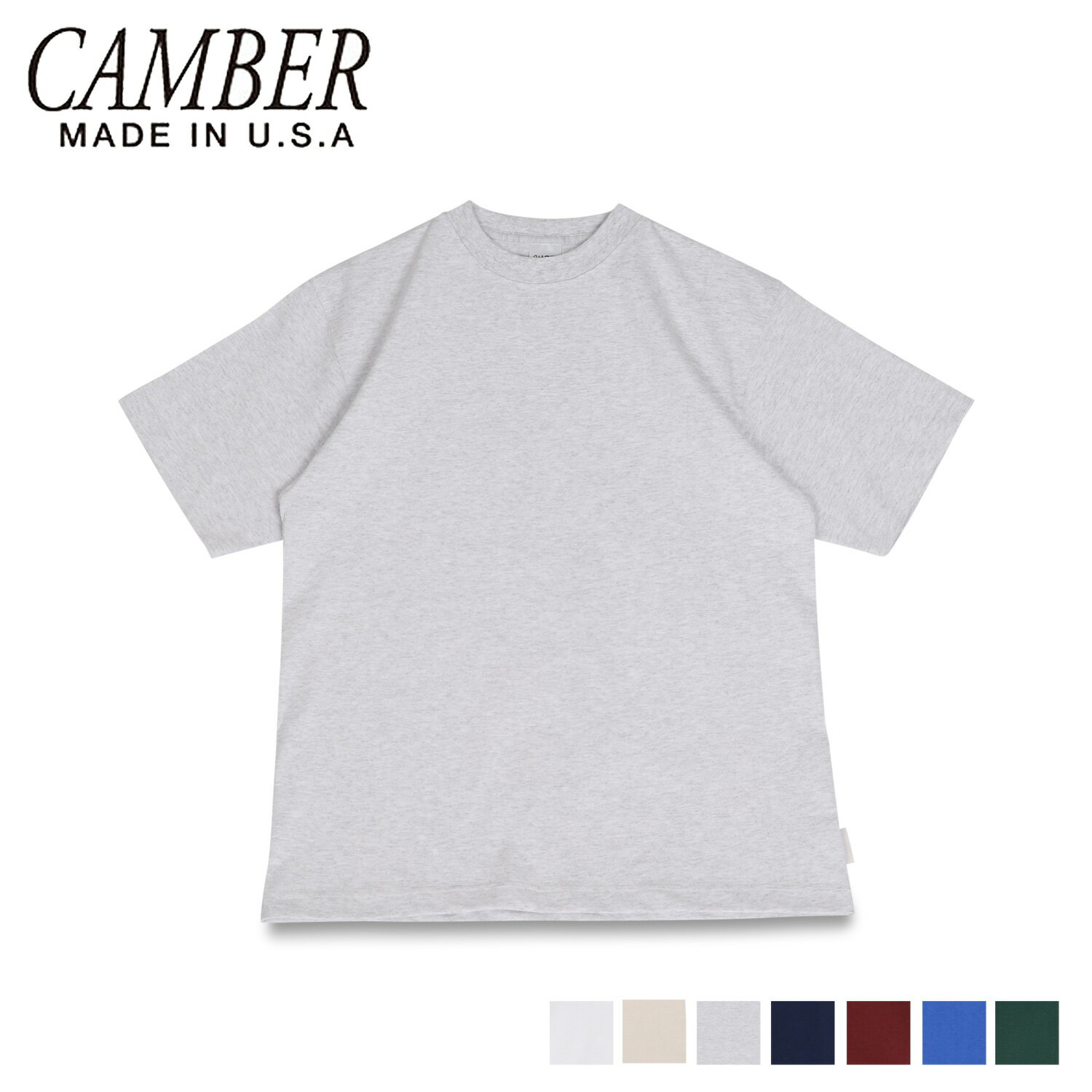 【クーポンで最大1000円OFF！5/16 10:59まで】 CAMBER キャンバー Tシャツ 半袖 メンズ レディース 無地 301 T-SHIRT 8OZ MAX WT ホワイト ベージュ グレー ネイビー バーガンディー ブルー ダーク グリーン 白