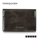 ヴァンキッシュ VANQUISH 名刺入れ 定期入れ カードケース メンズ 本革 CARD CASE グレー ネイビー ワイン ダーク ブラウン グリーン 4..