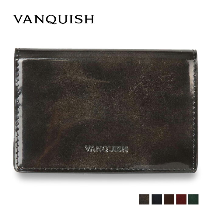 【最大1000円OFFクーポン配布中】 ヴァンキッシュ VANQUISH 名刺入れ 定期入れ カードケース メンズ 本革 CARD CASE グレー ネイビー ワイン ダーク ブラウン グリーン 43210