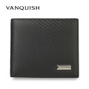 【クーポンで最大1000円OFF！5/7 10:59まで】 ヴァンキッシュ VANQUISH 二つ折り財布 メンズ 本革 WALLET ブラック 黒 43230