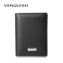 【クーポンで最大1000円OFF！5/7 10:59まで】 ヴァンキッシュ VANQUISH 二つ折り財布 メンズ 本革 WALLET ブラック 黒 43250