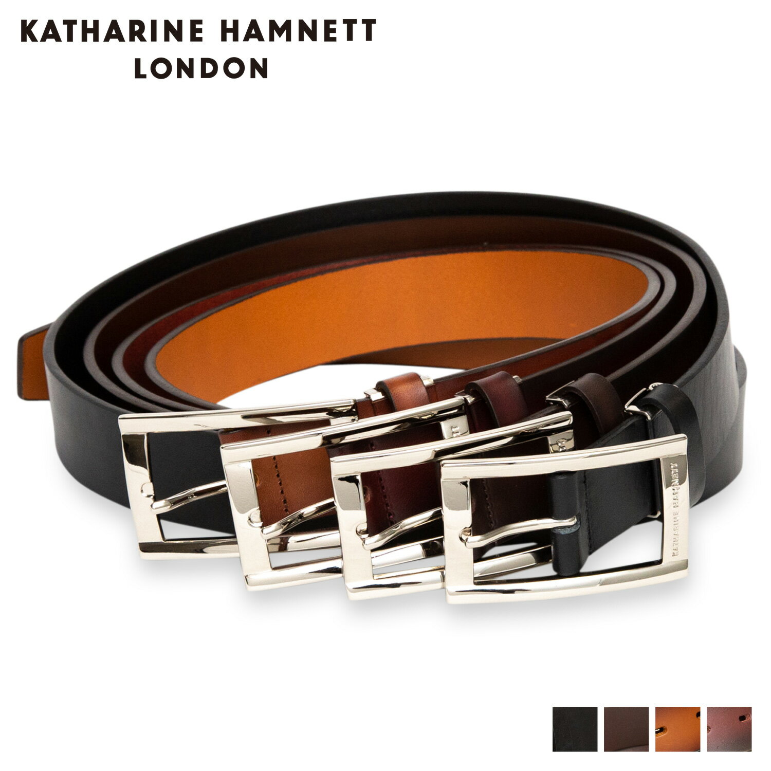  キャサリンハムネット ロンドン KATHARINE HAMNETT LONDON ベルト メンズ 本革 当社限定 テキサス TEXAS BELT ブラック ブラウン キャメル ワイン 黒 KH-5060121IN