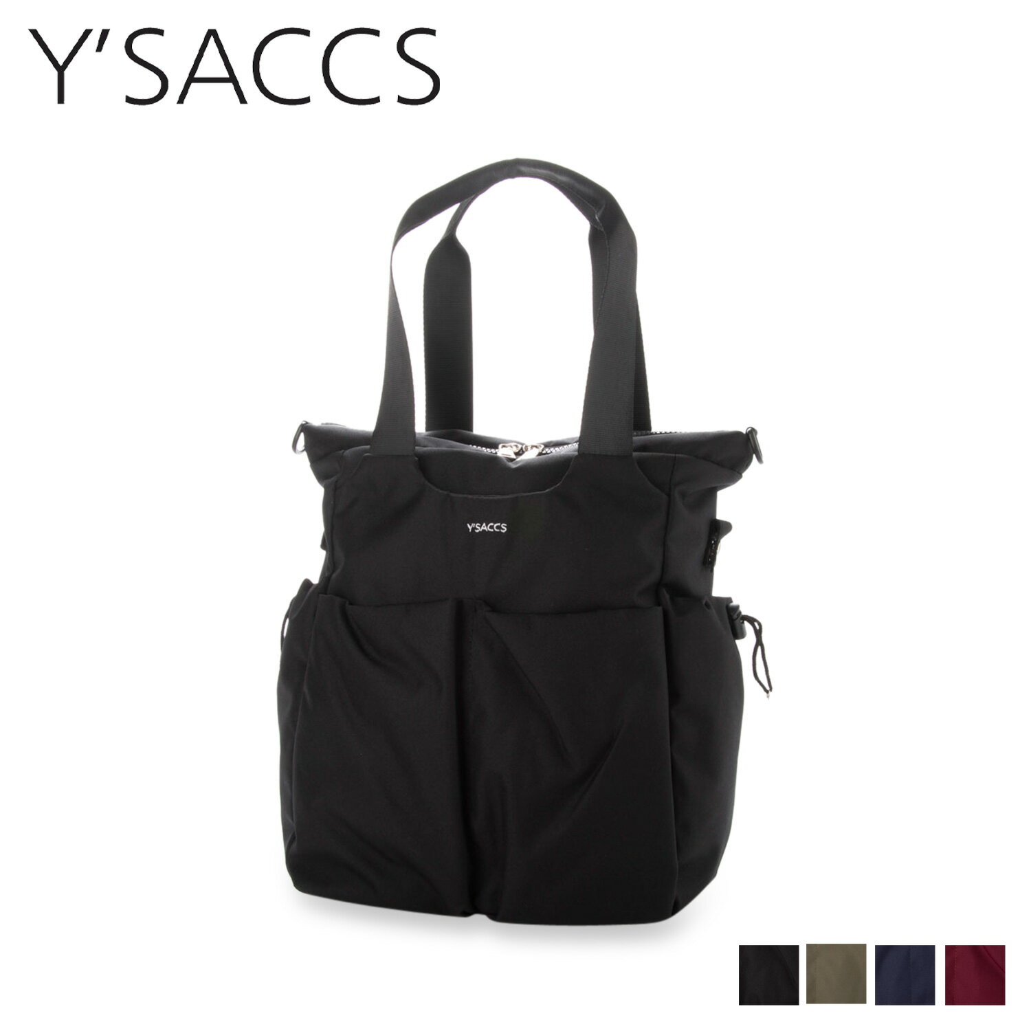 イザック Y’SACCS ショルダーリュック バッグ レディース POLY CANVAS 3WAY BAG ブラック グレージュ ネイビー ワイン レッド 黒 20-009-01