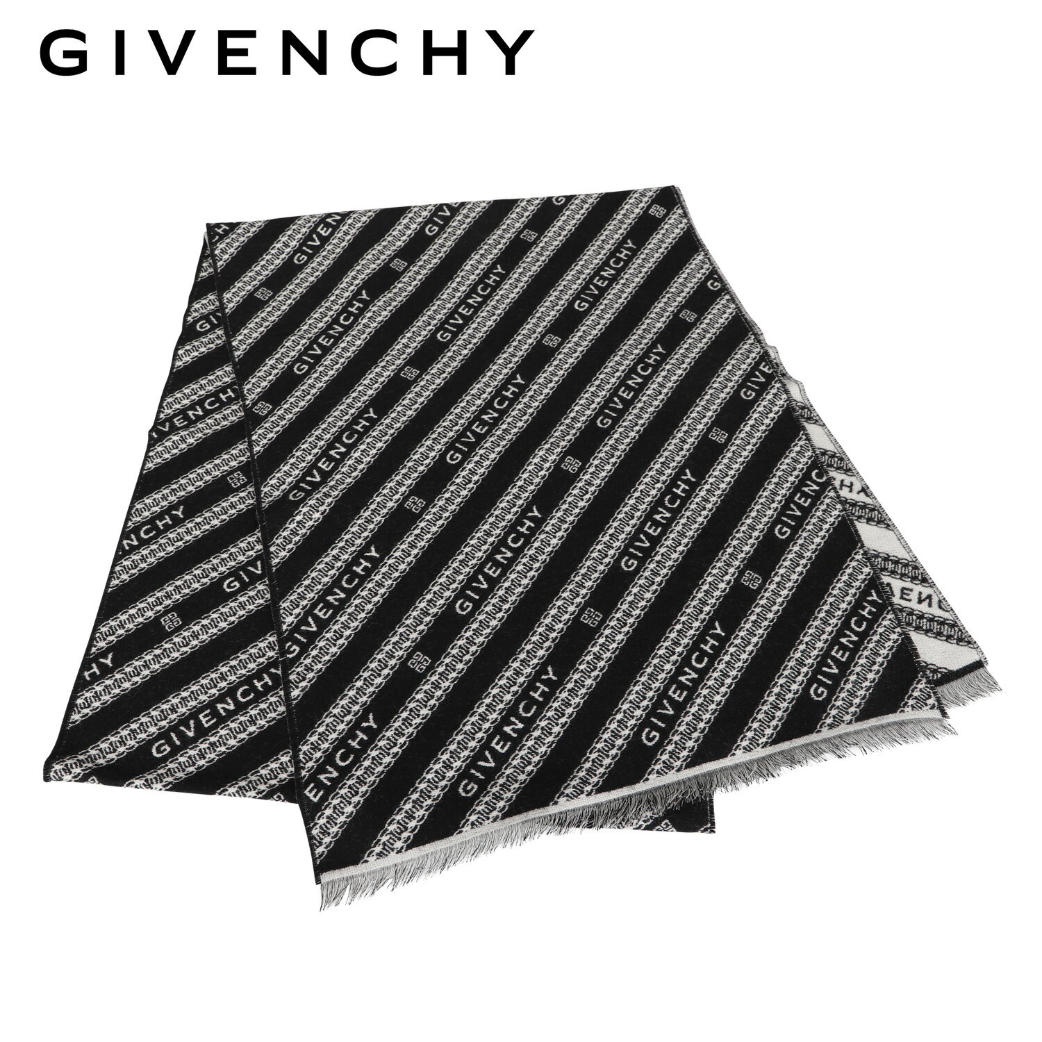 【クーポンで最大1000円OFF！5/16 10:59まで】 ジバンシー GIVENCHY マフラー メンズ レディース ブラック 黒 GV3518 J4172