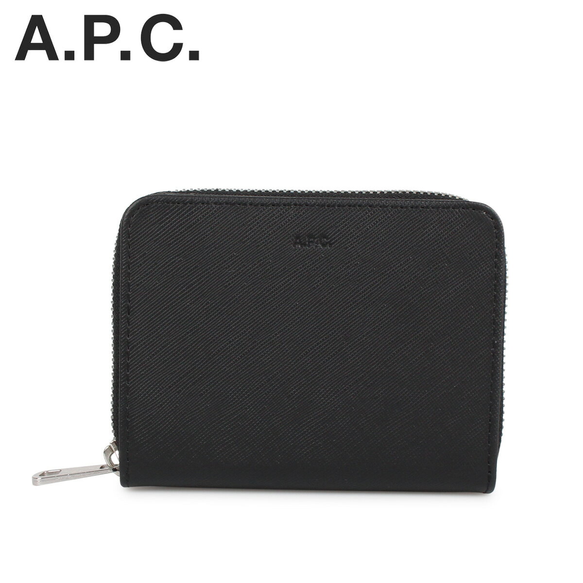 アーペーセー プレゼント メンズ A.P.C. アーペーセー 財布 二つ折り メンズ EMMANUEL ZIP WALLET ブラック 黒 PXBJQ-H63087