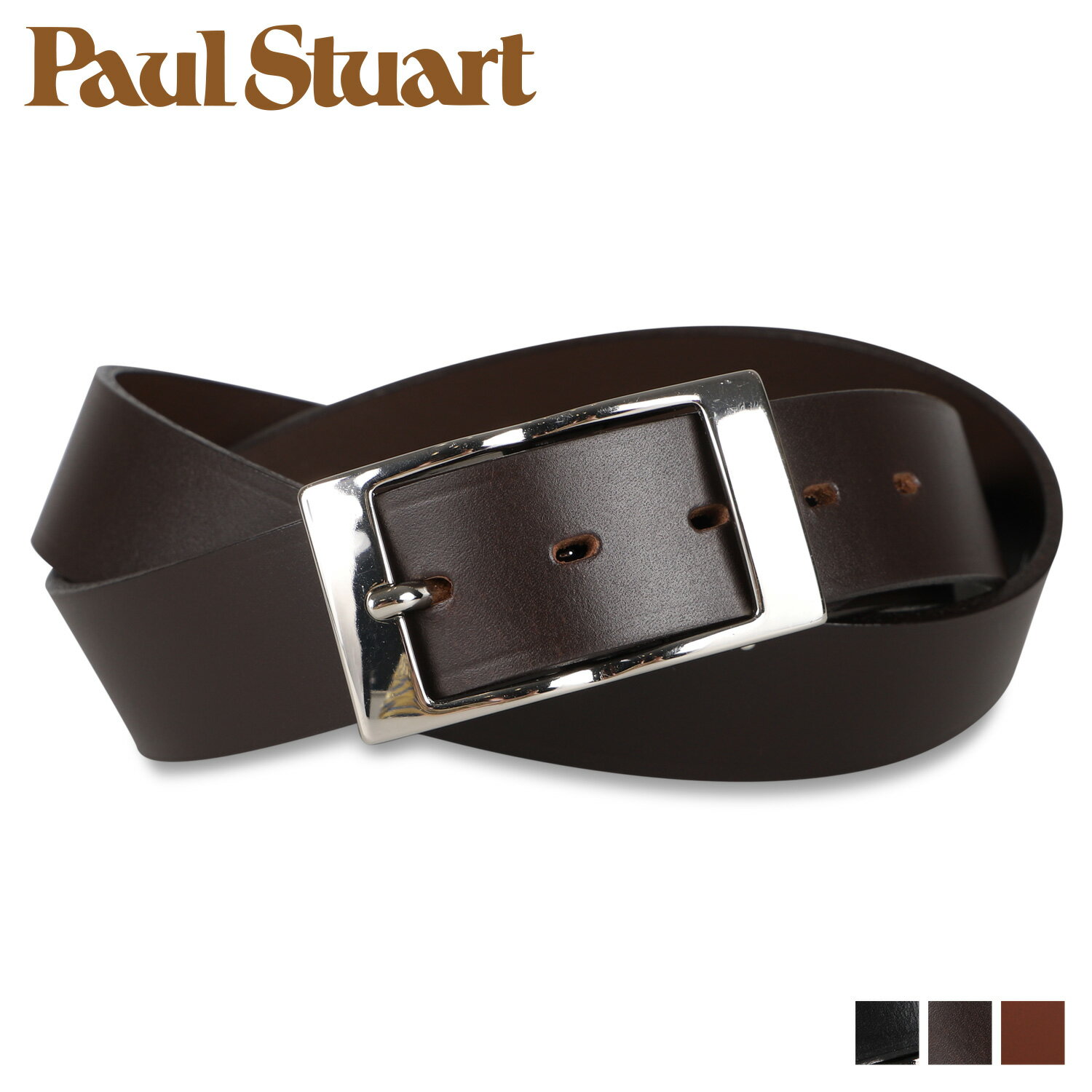 ポールスチュアート 【クーポンで最大1000円OFF！5/16 10:59まで】 ポールスチュアート Paul Stuart ベルト メンズ 本革 BELT ブラック ダークブラウン ブラウン 黒 SB01360