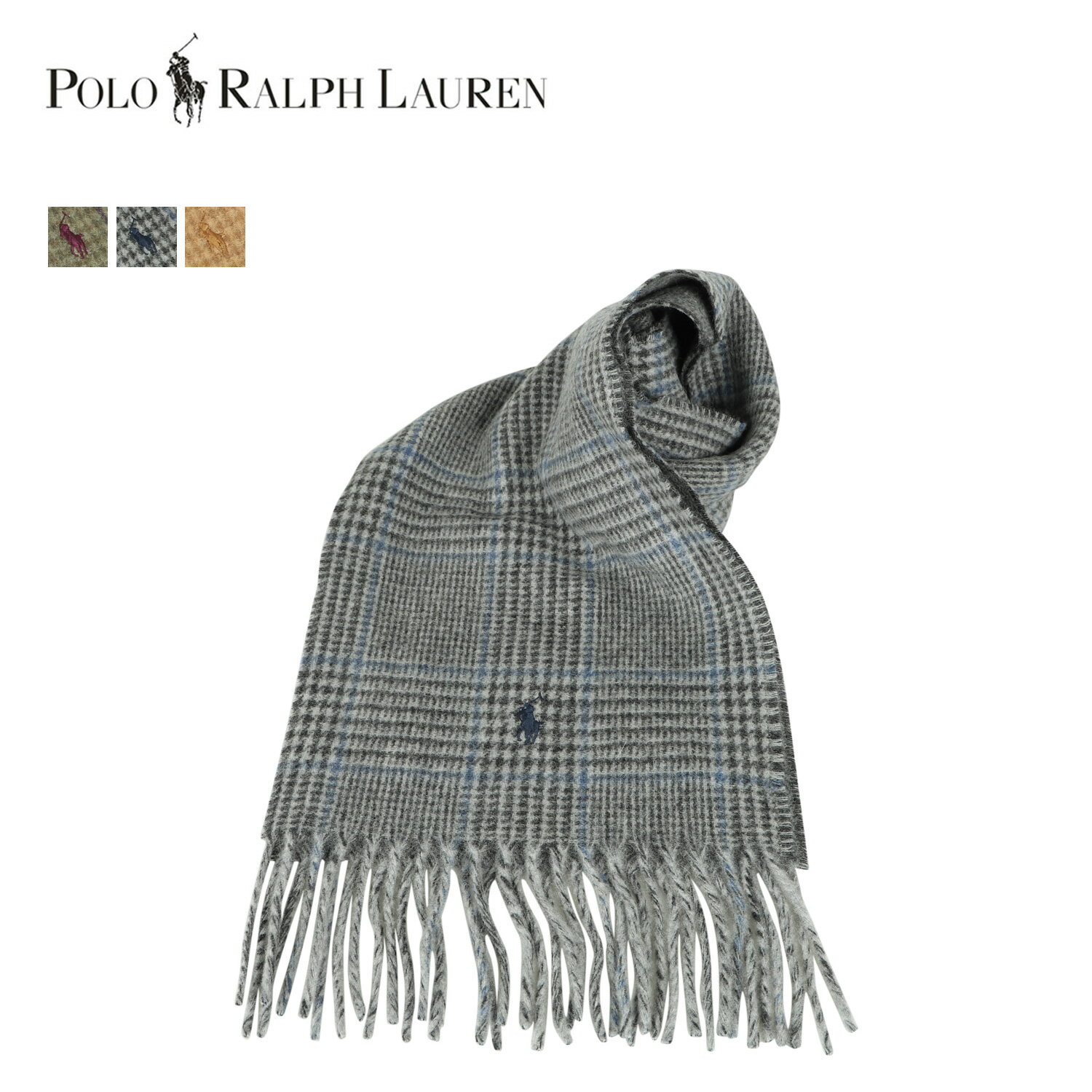 【最大1000円OFFクーポン】 ポロ ラルフローレン POLO RALPH LAUREN マフラー スカーフ チェック リバーシブル メンズ レディース グレー オリーブ ブラウン PC0742