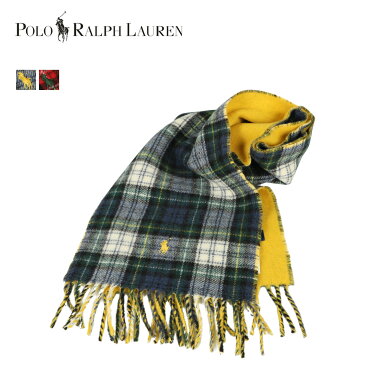 【最大1000円OFFクーポン配布中】 ポロ ラルフローレン POLO RALPH LAUREN マフラー スカーフ チェック メンズ レディース ブラック イエロー PC0759