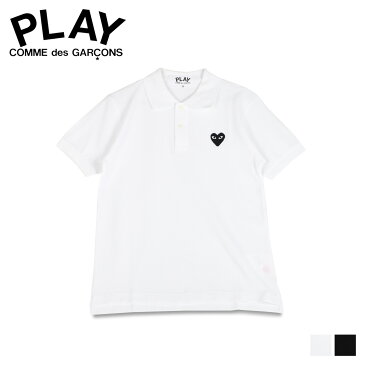 【最大1000円OFFクーポン配布中】 プレイ コムデギャルソン PLAY COMME des GARCONS ポロシャツ 半袖 メンズ ブラックハート ロゴ BLACK HEART PLAY POLO SHIRT ブラック ホワイト 黒 白 T066