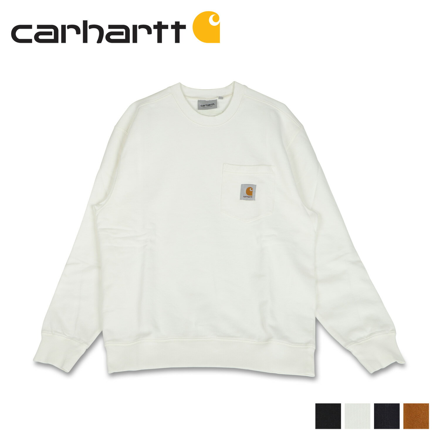 カーハート トレーナー メンズ 【クーポンで最大1000円OFF！5/16 10:59まで】 カーハート carhartt WIP トレーナー スウェット メンズ 無地 POCKET SWEATSHIRT ブラック ホワイト ダーク ネイビー ブラウン 黒 白 GCWI027681