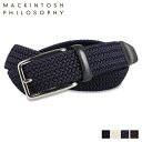 【クーポンで最大1000円OFF】 マッキントッシュ フィロソフィー MACKINTOSH PHILOSOPHY ベルト ゴムベルト メンズ 編み込み BELT ブラック ホワイト ネイビー ブラウン 黒 白 MAP-5080121