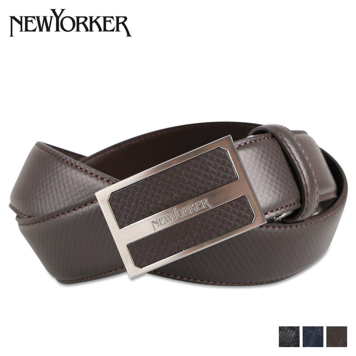 レザーベルト 【クーポンで最大1000円OFF！5/16 10:59まで】 ニューヨーカー NEWYORKER ベルト レザーベルト メンズ 本革 BELT ブラック ネイビー ブラウン 黒 NY-5090121