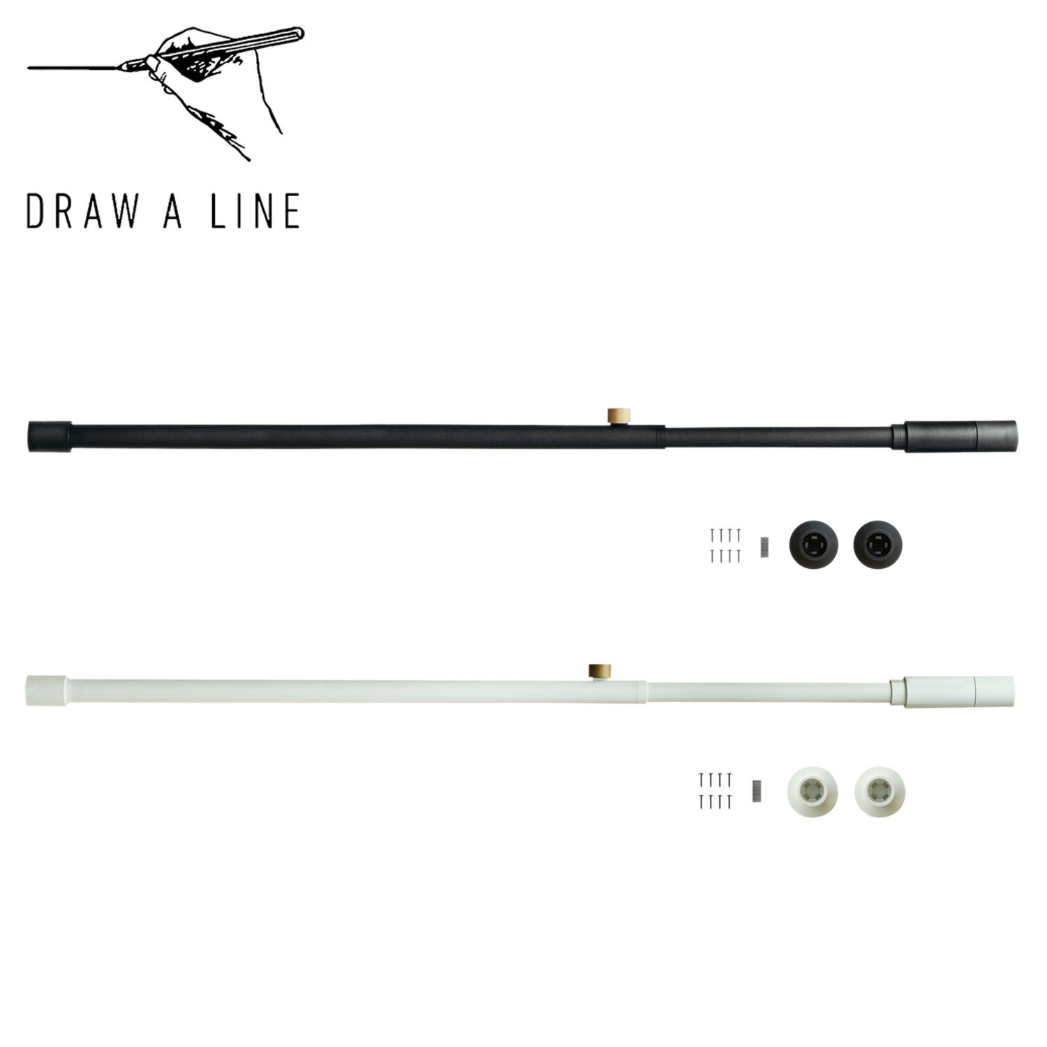 ドローアライン DRAW A LINE つっぱり棒 伸縮棒 ものほし竿 洗濯物干し テンションロッド 115cm 001 Tension Rod A 縦横両用 強力 収納 室内 D-A