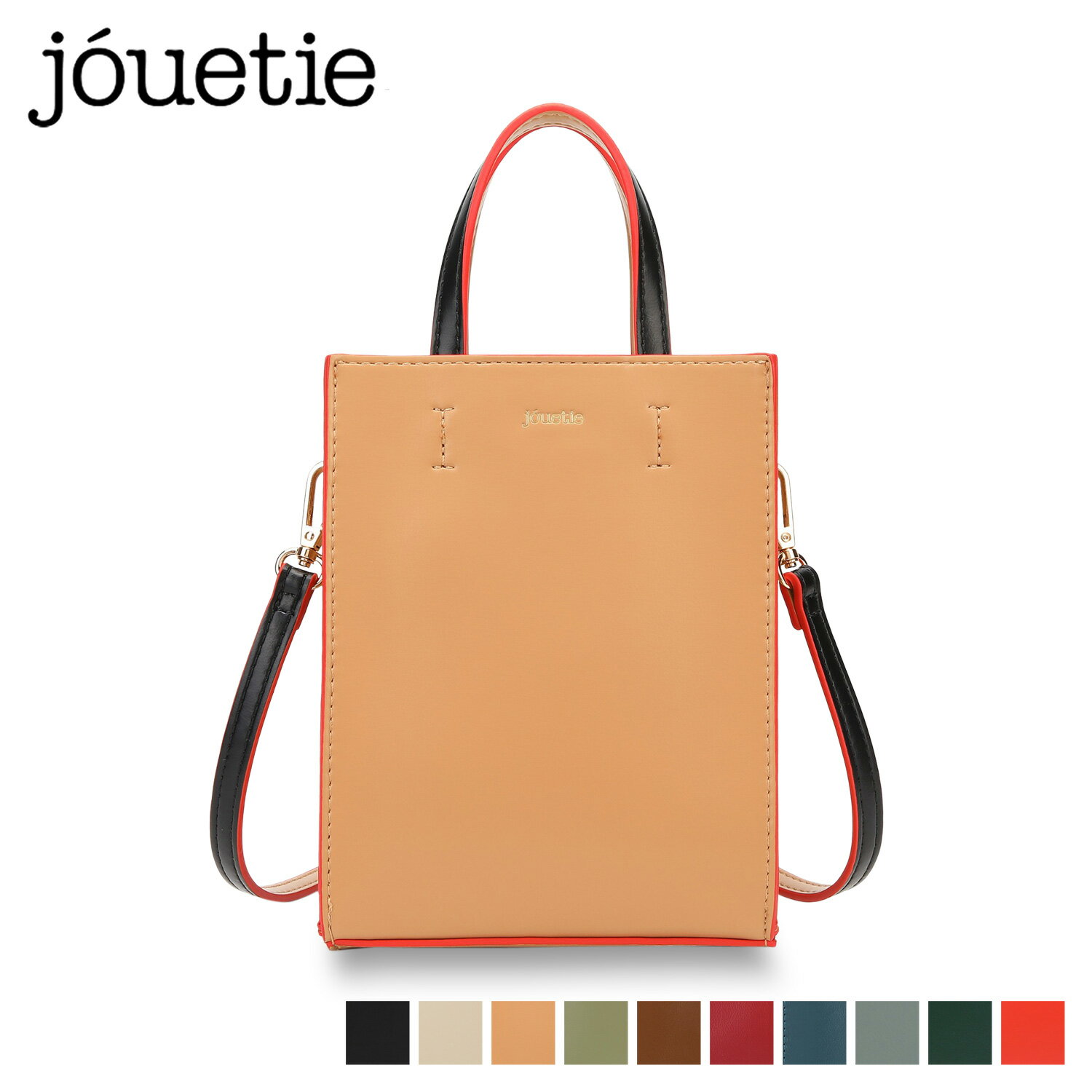 ジュエティ jouetie ショルダーバッグ レディース COLOR EDGE MINI TOTE BAG ブラック アイボリー ベージュ カーキ ワイン ブルー グレー ダーク グリーン オレンジ 黒 JUT-80910B