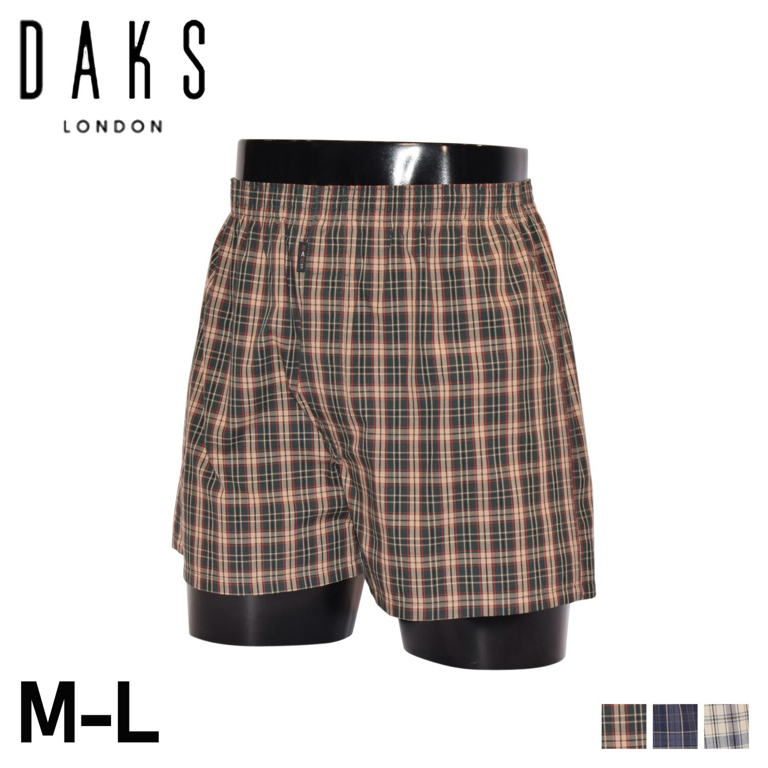  ダックス DAKS トランクス 下着 インナー アンダーウェア メンズ 前開き ソフトパイルゴム M-L メンズ下着 男性 TRUNKS チャコール ネイビー ベージュ 0012-01