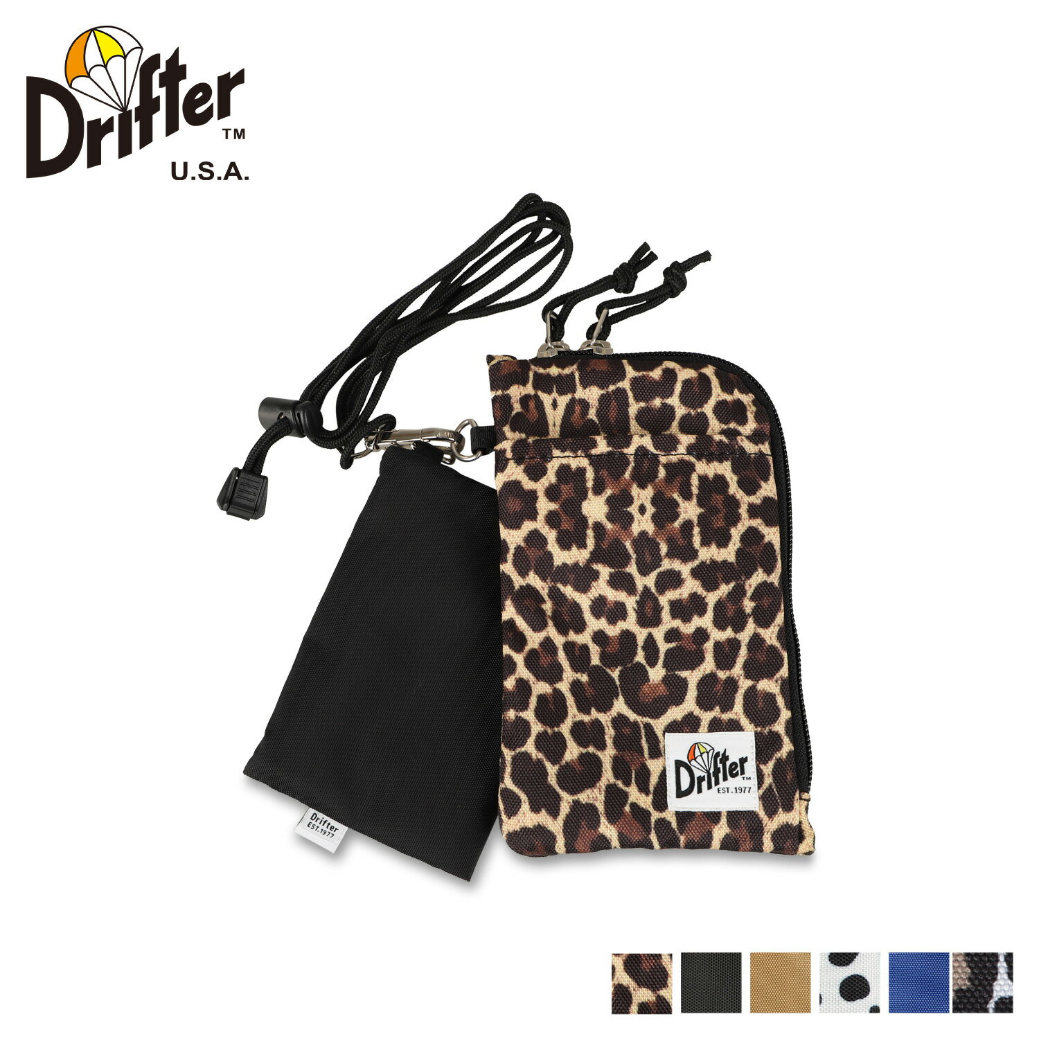 ドリフター スマホショルダー Drifter ドリフター ショルダーバッグ ショルダーポーチ メンズ レディース 斜めがけ 小さめ MINIMAL W POUCH ブラック ベージュ ブルー ダルメシアン レオパード 黒 DFV1100 母の日