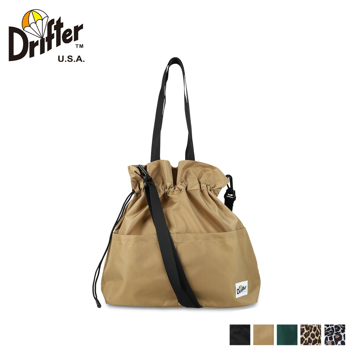 【最大1000円OFFクーポン配布中】 Drifter ドリフター ショルダーバッグ トートバッグ メンズ レディース 斜めがけ SQUEEZE SACK ブラック ベージュ グリーン レオパード 黒 DFV1670のサムネイル