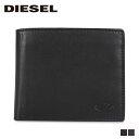 ディーゼル DIESEL 財布 二つ折り メンズ レディース 本革 HISSU HIRESH S WALLET ブラック ブラウン 黒 X08424-P0685