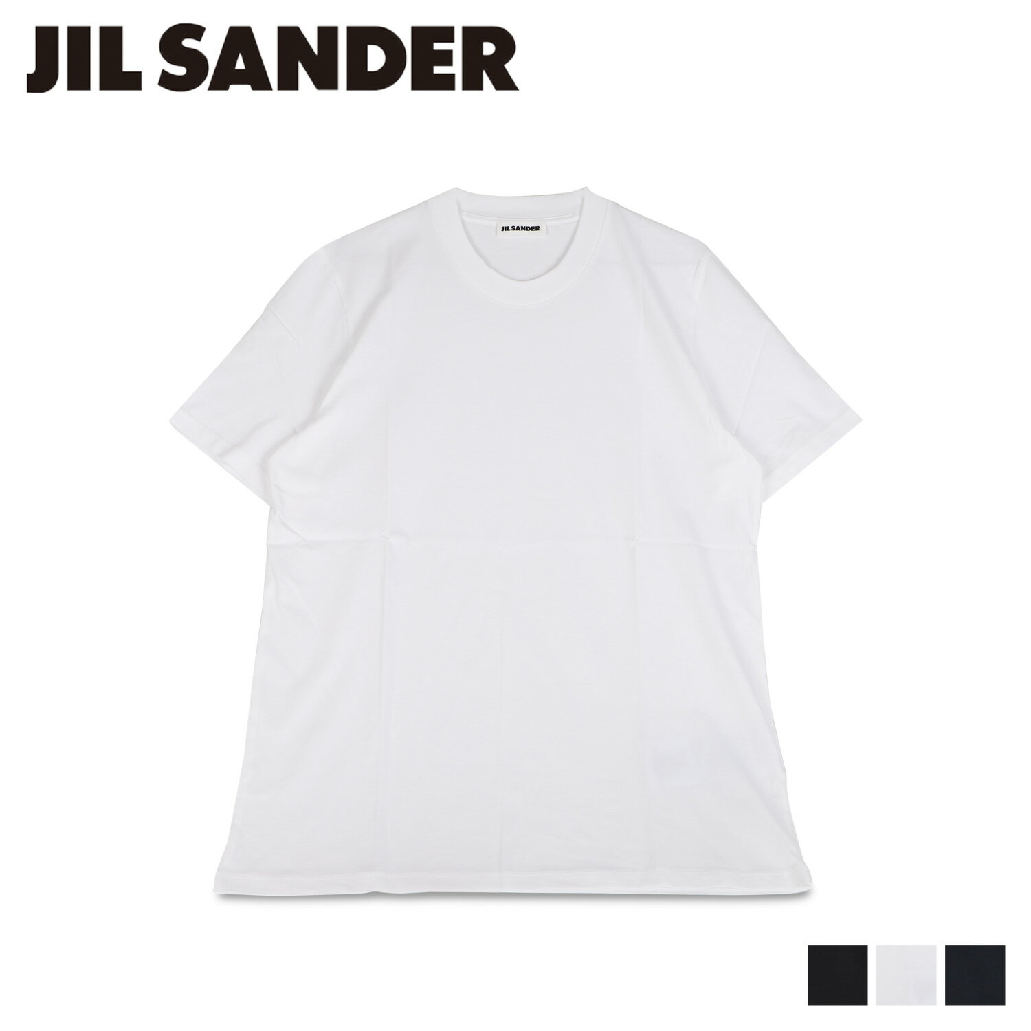  ジルサンダー JIL SANDER Tシャツ 半袖 メンズ T-SHIRT CN SS ブラック ホワイト 黒 白 JSMU706020 MU247308