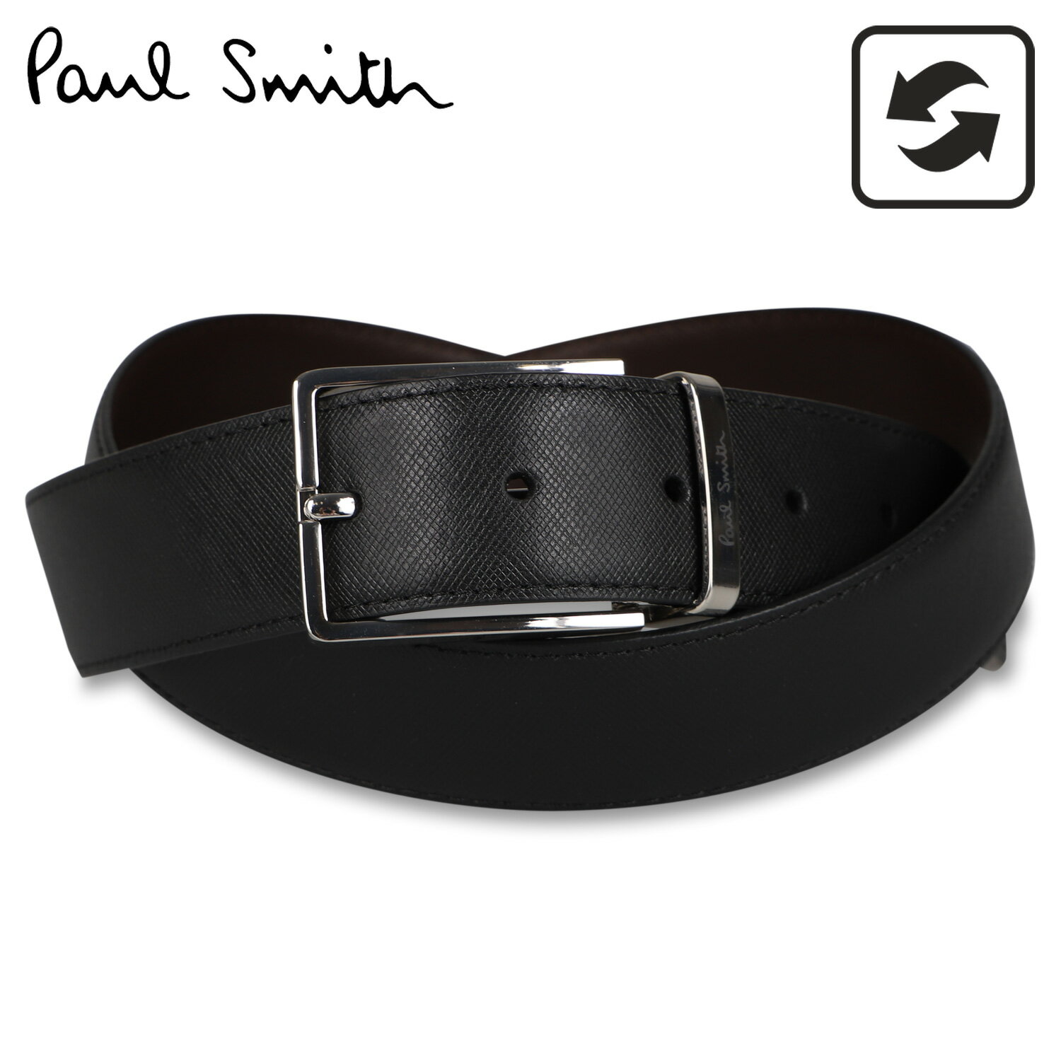 ポールスミス ベルト（メンズ） ポールスミス Paul Smith ベルト レザーベルト メンズ リバーシブル 本革 BELT ブラック ブラウン 黒 M1A 4437 CCUT