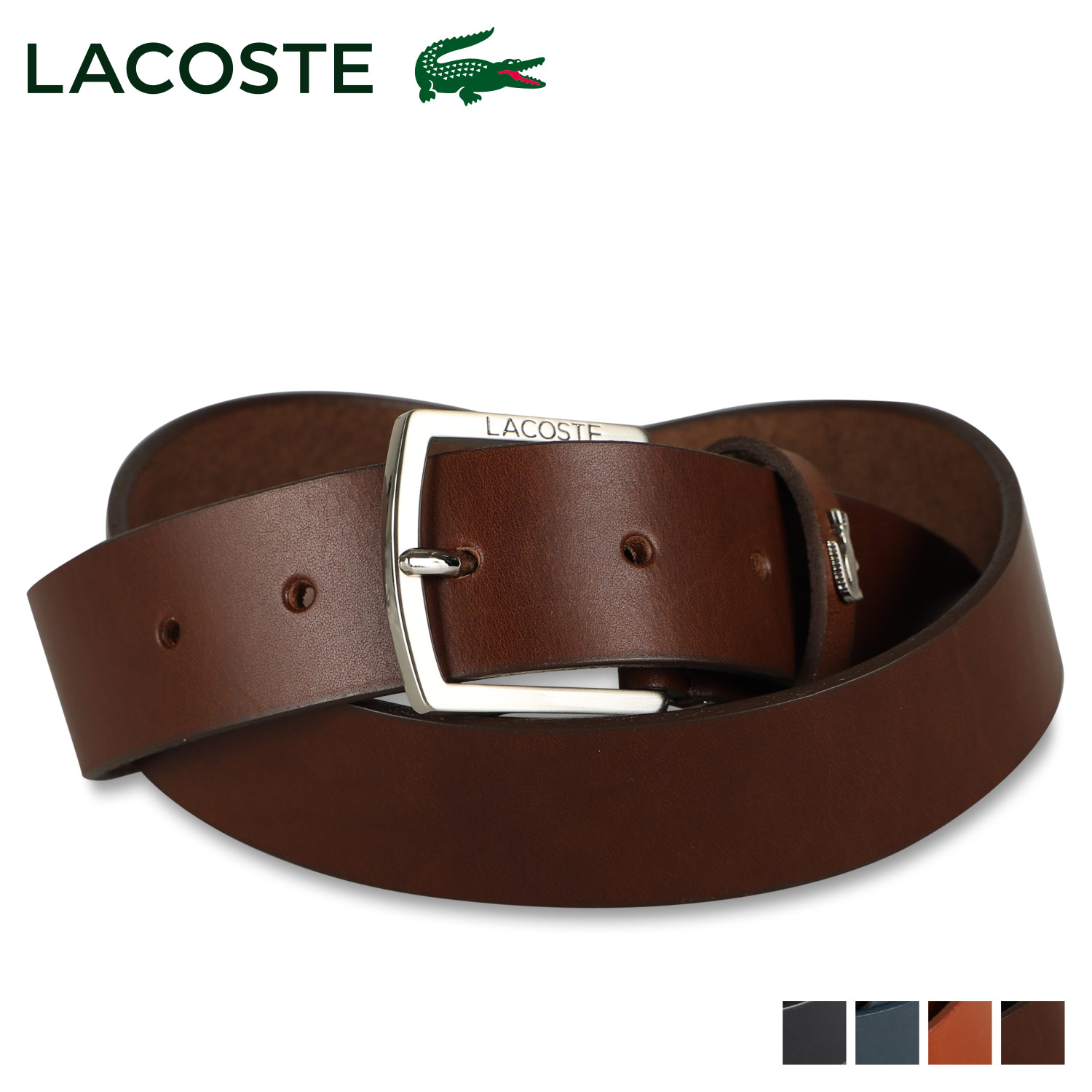 レザーベルト ラコステ LACOSTE ベルト レザーベルト メンズ 本革 BELT ブラック ネイビー ブラウン 黒 LB82580